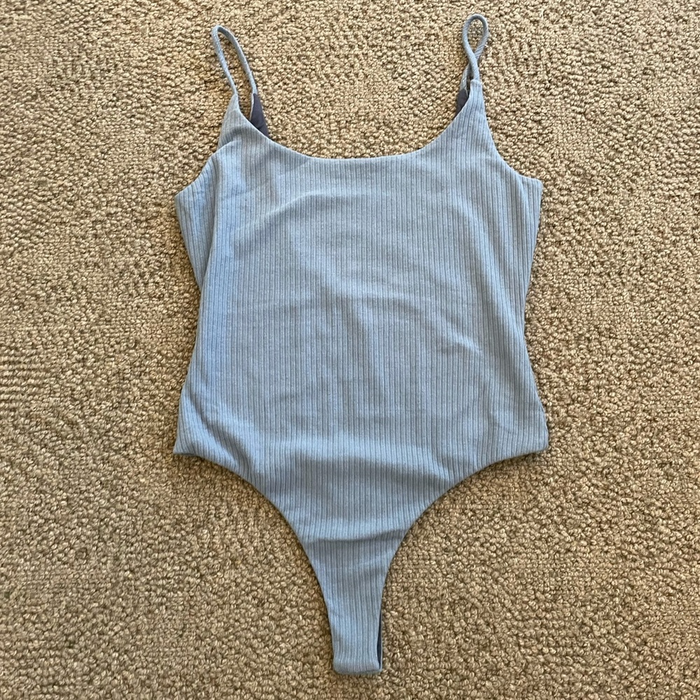 Lovers + Friends bara bodysuit in blue
